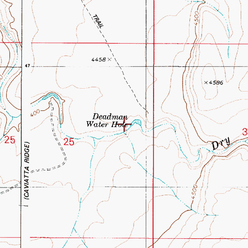Topographic Map of Deadman Water Hole, OR
