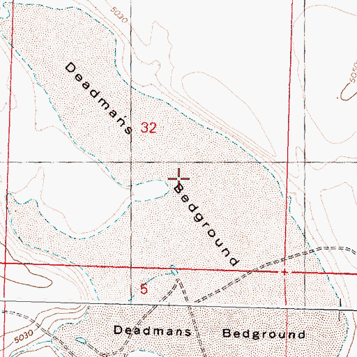 Topographic Map of Deadmans Bedground, OR