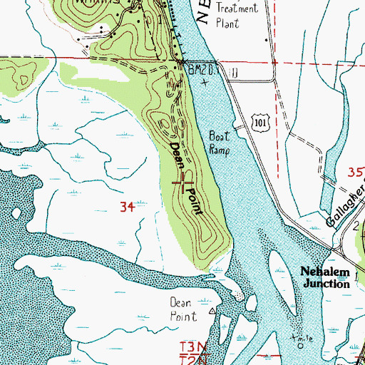 Topographic Map of Dean Point, OR