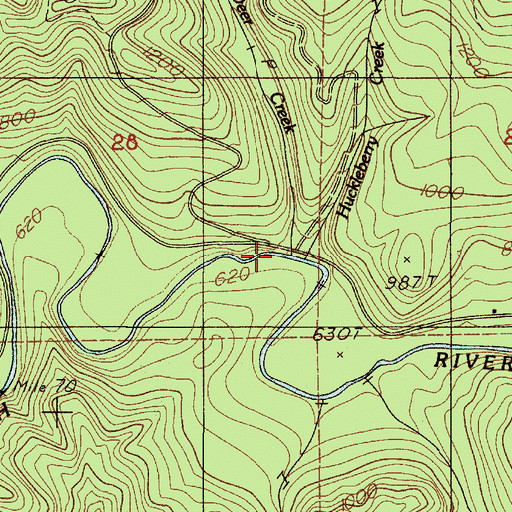 Topographic Map of Dear Creek, OR