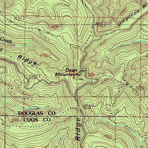 Topographic Map of Dear Mountain, OR