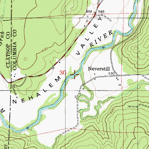 Topographic Map of Deep Creek, OR