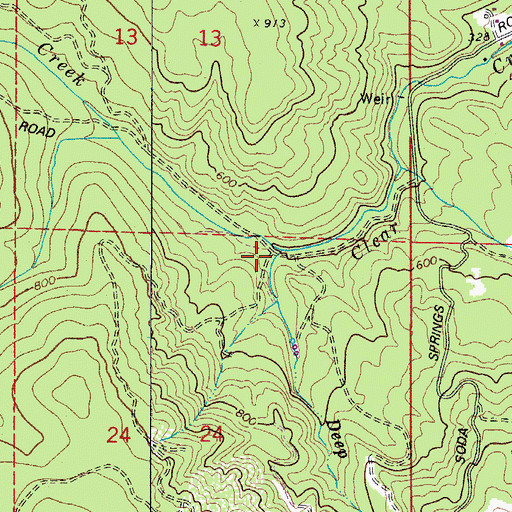 Topographic Map of Deep Creek, OR