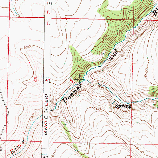 Topographic Map of Deep Creek, OR