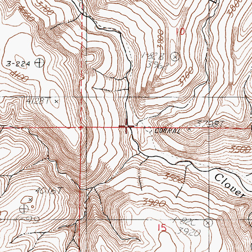 Topographic Map of Deep Creek, OR
