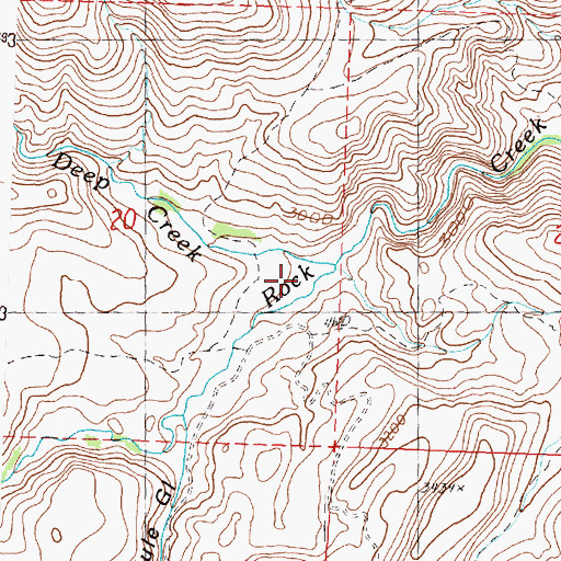 Topographic Map of Deep Creek, OR