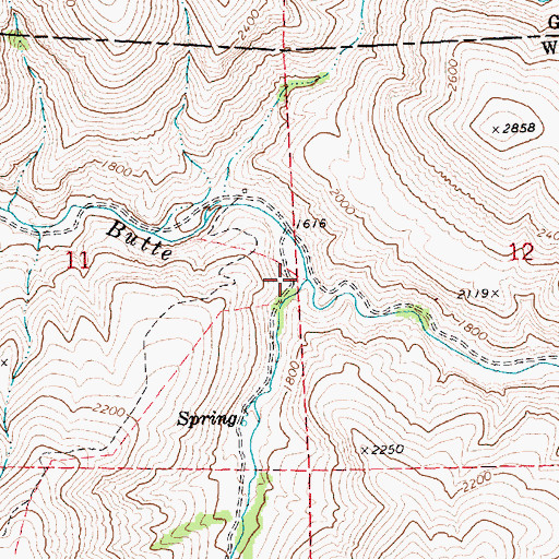 Topographic Map of Deep Creek, OR