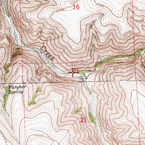 Topographic Map of Deep Creek, OR