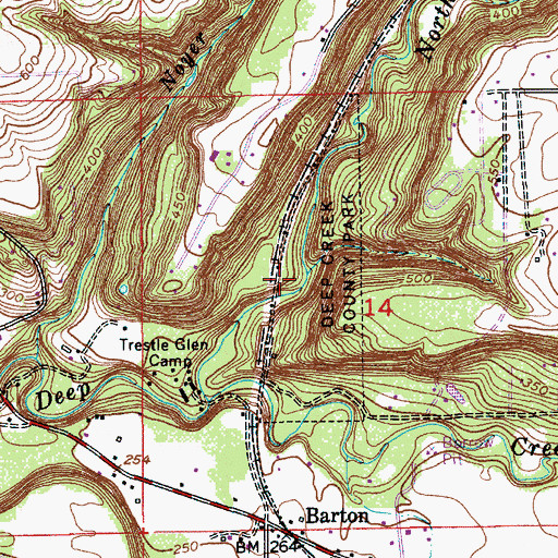Topographic Map of Deep Creek County Park, OR