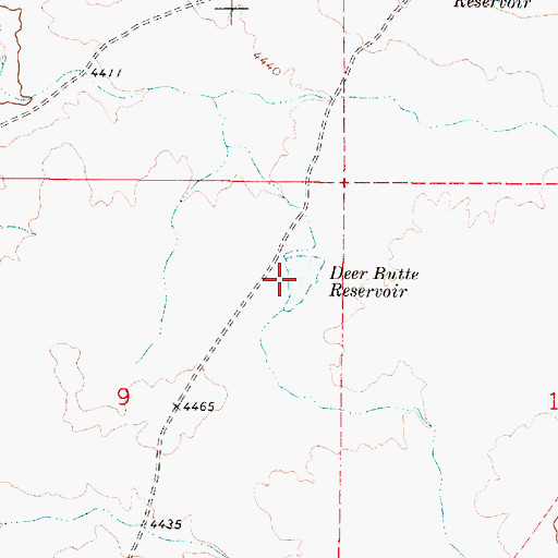 Topographic Map of Deer Butte Reservoir, OR