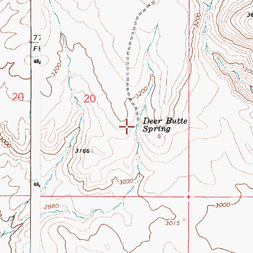Topographic Map of Deer Butte Spring, OR