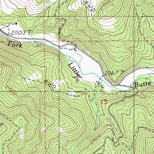 Topographic Map of Deer Creek, OR