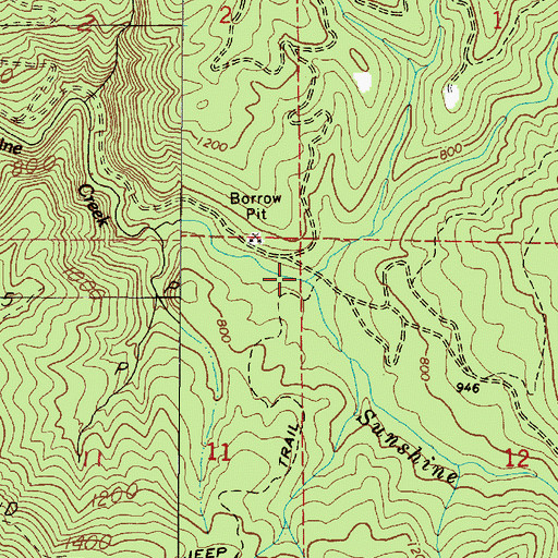 Topographic Map of Deer Creek, OR