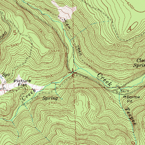 Topographic Map of Deer Creek, OR