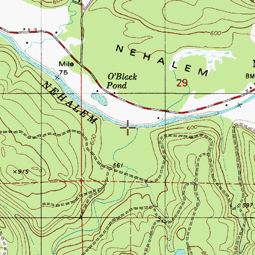 Topographic Map of Deer Creek, OR