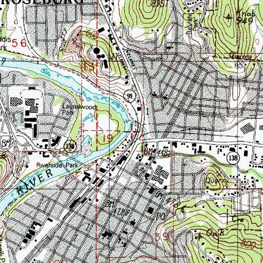 Topographic Map of Deer Creek, OR