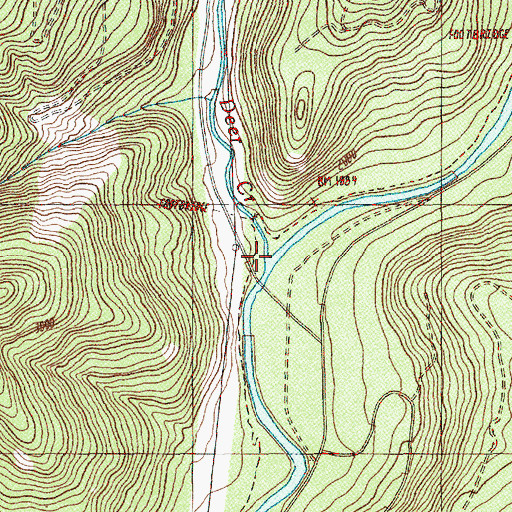 Topographic Map of Deer Creek, OR