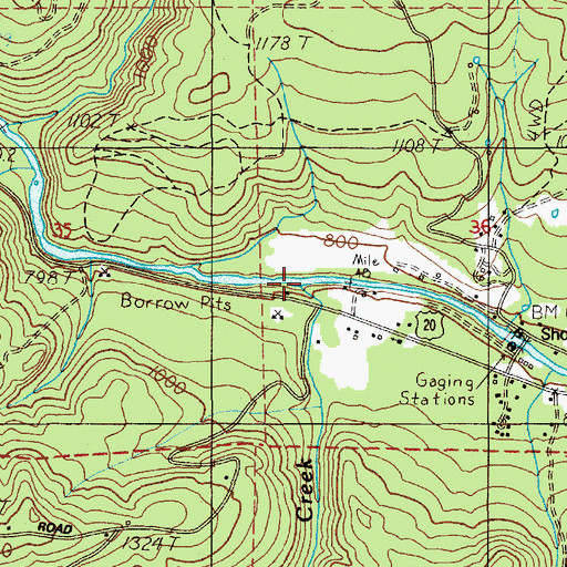 Topographic Map of Deer Creek, OR