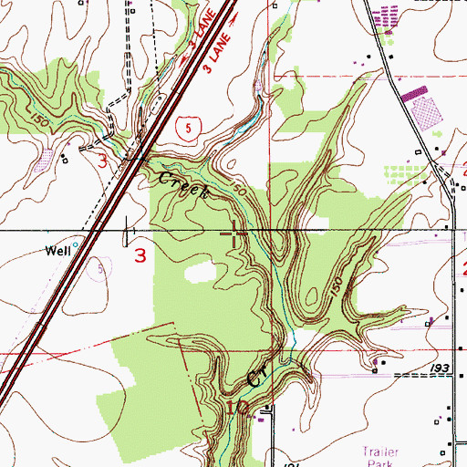 Topographic Map of Deer Creek, OR