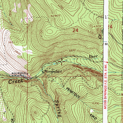 Topographic Map of Deer Creek, OR