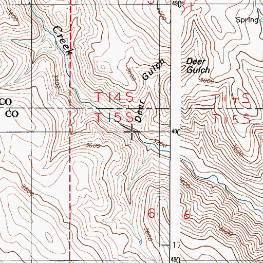 Topographic Map of Deer Gulch, OR