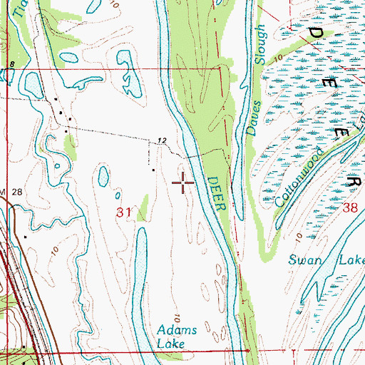 Topographic Map of Deer Island Slough, OR
