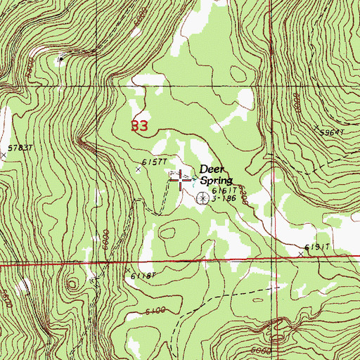 Topographic Map of Deer Spring, OR