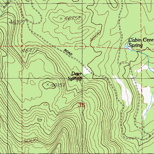 Topographic Map of Deer Spring, OR