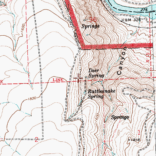Topographic Map of Deer Spring, OR