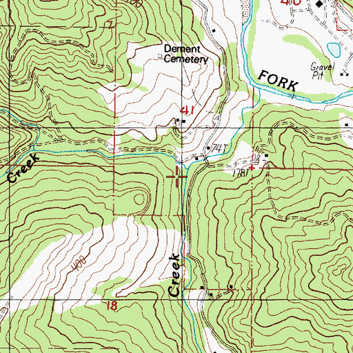 Topographic Map of Dement Creek, OR