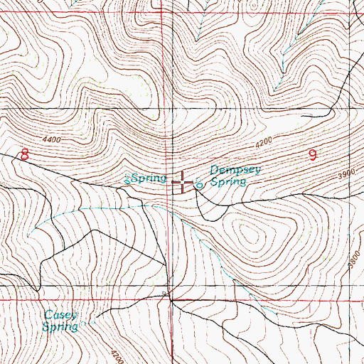 Topographic Map of Dempsey Spring, OR