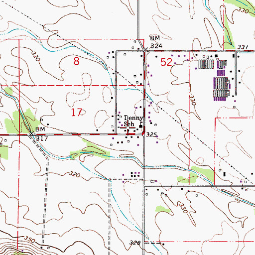 Topographic Map of Denny School (historical), OR