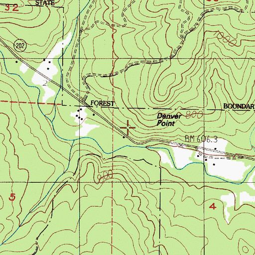 Topographic Map of Denver Point, OR