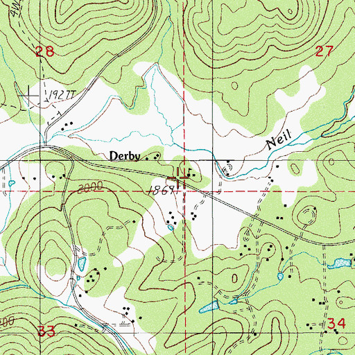 Topographic Map of Derby School, OR