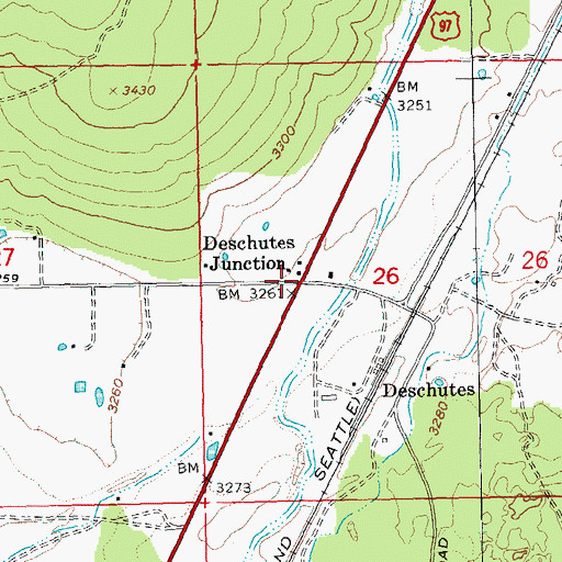 Topographic Map of Deschutes Junction, OR