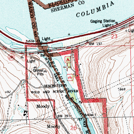 Topographic Map of Deschutes River State Park, OR