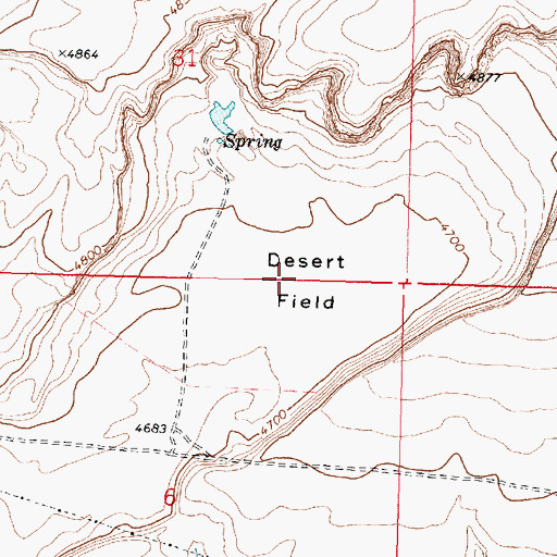 Topographic Map of Desert Field, OR