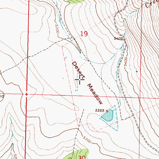 Topographic Map of Desert Meadow, OR