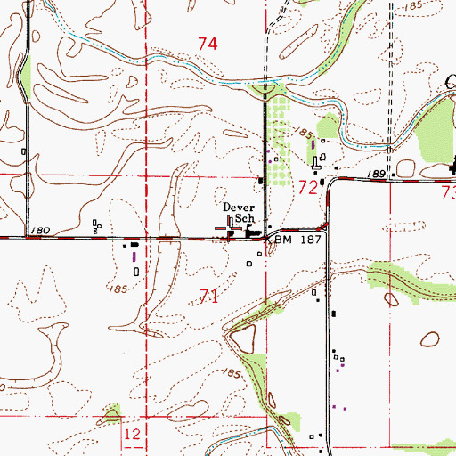 Topographic Map of Dever School (historical), OR