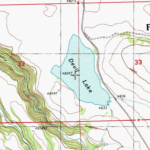 Topographic Map of Devil Lake, OR