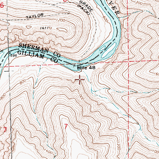 Topographic Map of Devils Canyon, OR