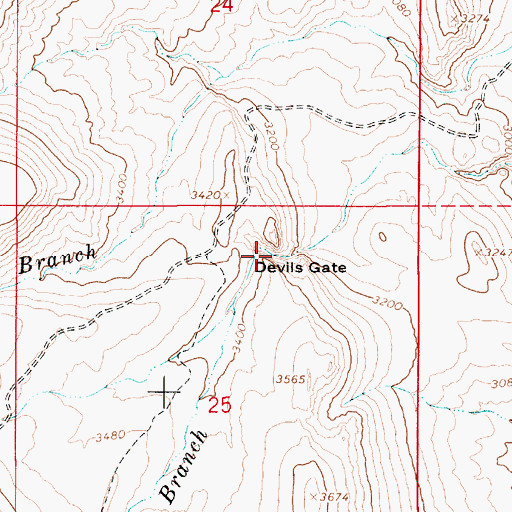 Topographic Map of Devils Gate, OR