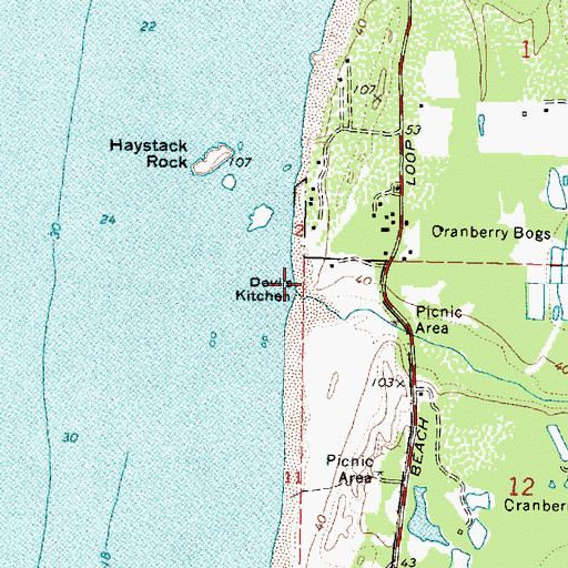 Topographic Map of Devils Kitchen, OR