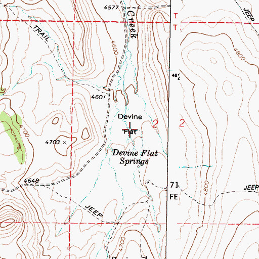 Topographic Map of Devine Flat, OR