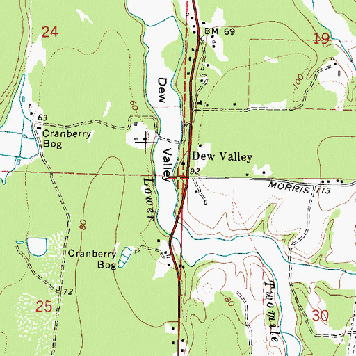 Topographic Map of Dew Valley, OR