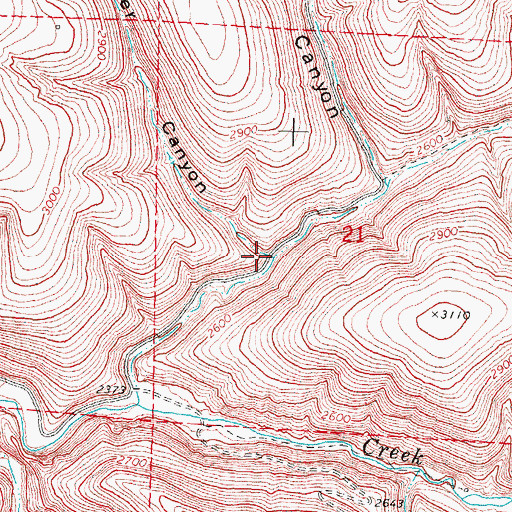 Topographic Map of Dexter Canyon, OR