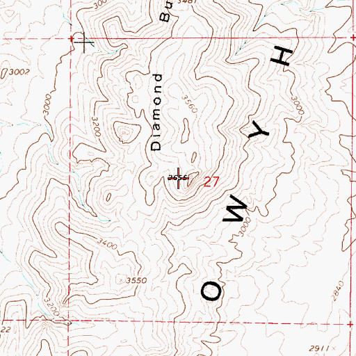 Topographic Map of Diamond Butte, OR