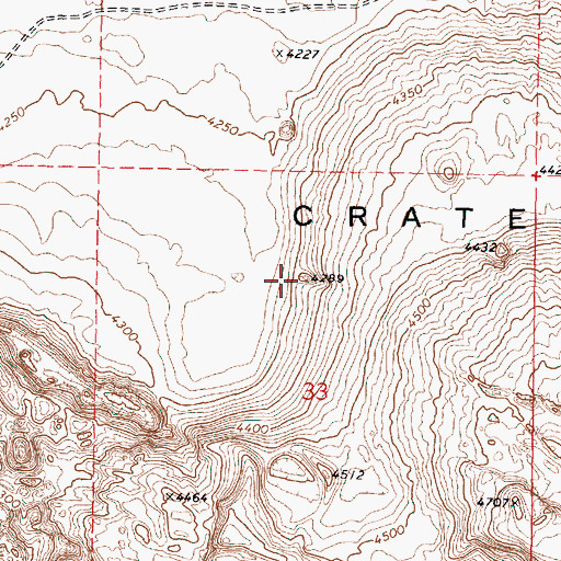 Topographic Map of Diamond Craters, OR