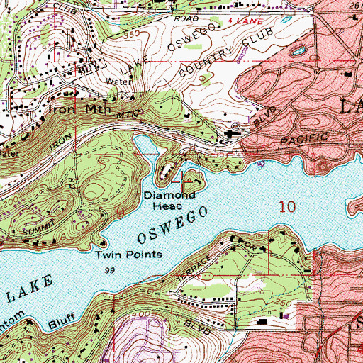 Topographic Map of Diamond Head, OR