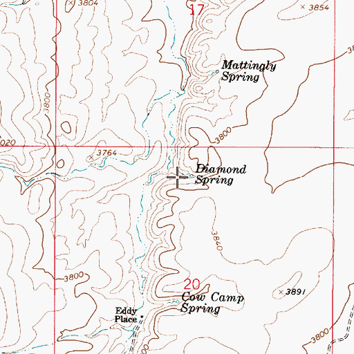Topographic Map of Diamond Spring, OR